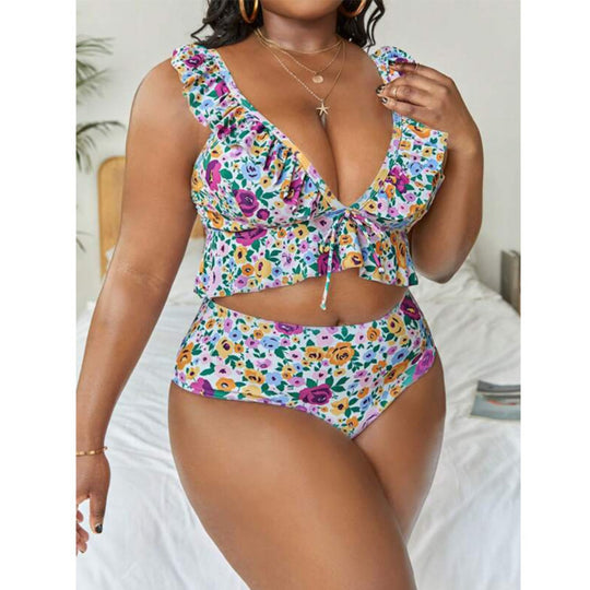 R&B | Großer bedruckter geteilter Bikini