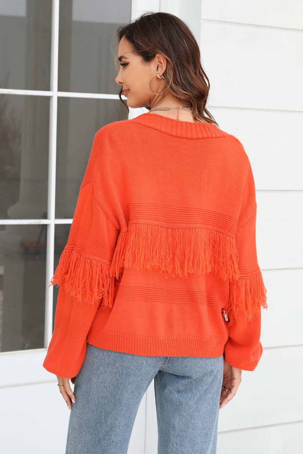 R&B | Fransenbesatz Offene Vorder-Cardigan