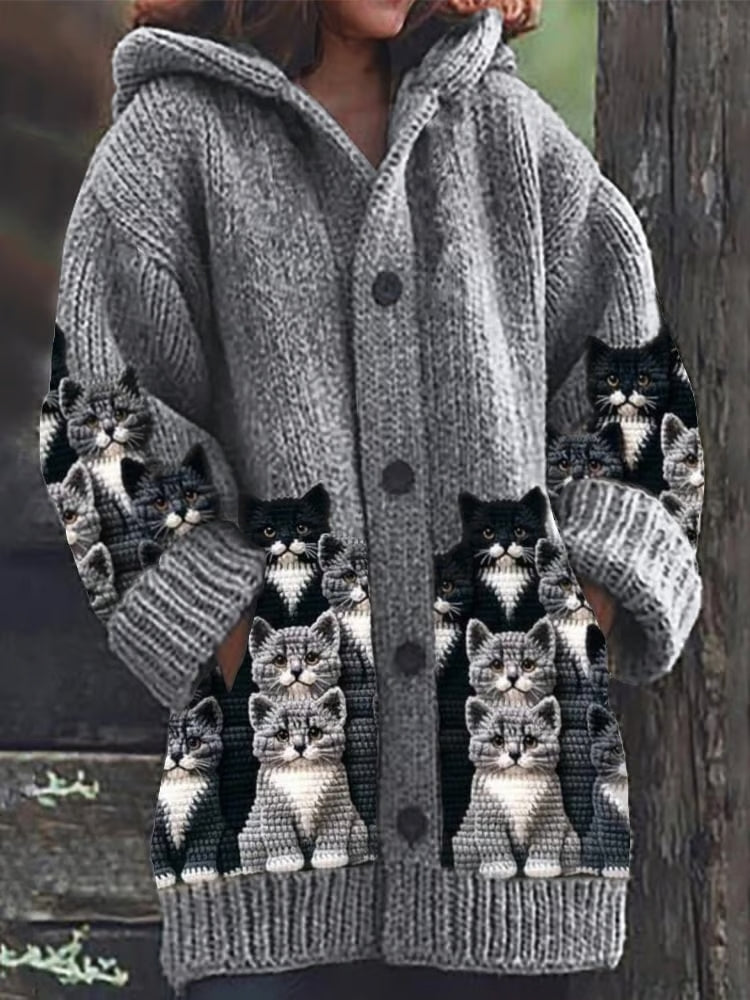R&B | Skurrile Katze Strickjacke