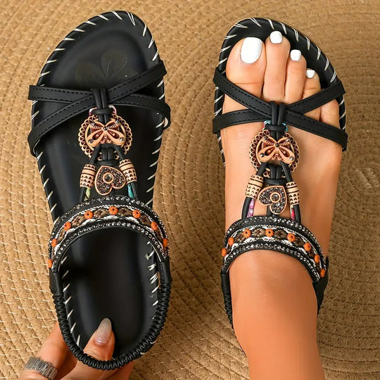 R&B | Elegante Orthopädische Sandalen Schmetterling Strass