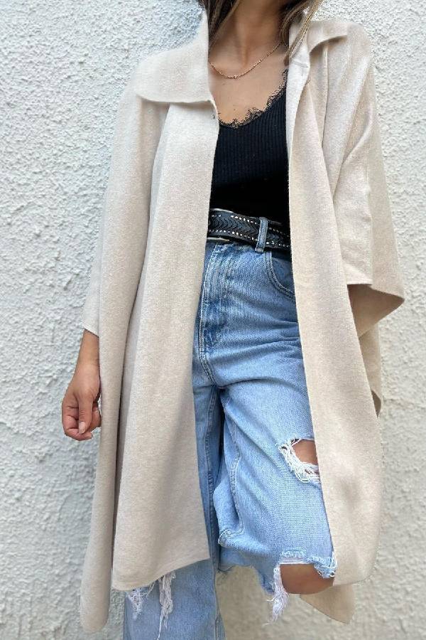 R&B | Farbe lässiger Cardigan lockere Einzelknopf Windbreaker Jacke