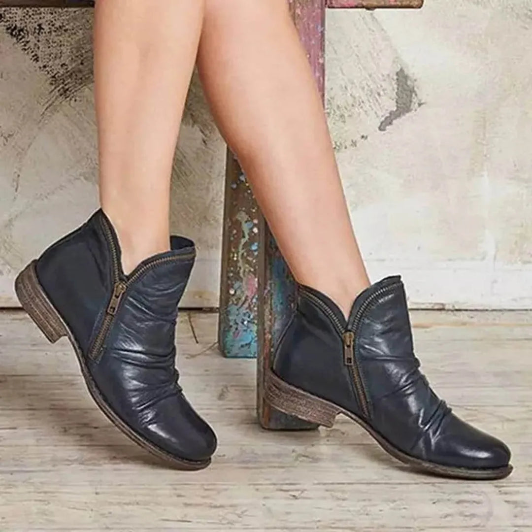 Damenstiefel mit doppeltem Reißverschluss R&B R&B