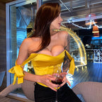 Valentine | Satin Korsett Rückenfreies Top mit Spitze