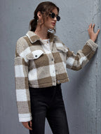 R&B | Karierter Button-Down-Kragenjacke