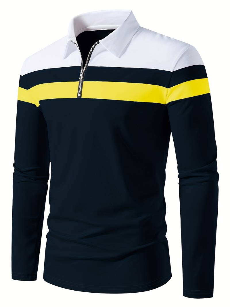 R&B | langärmliges poloshirt mit reißverschluss