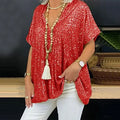 R&B | V-Ausschnitt Pailletten Bluse