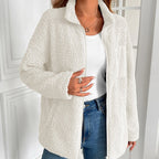 R&B | Lässige Winter Zip-Up Fuzzy Jacke für Damen