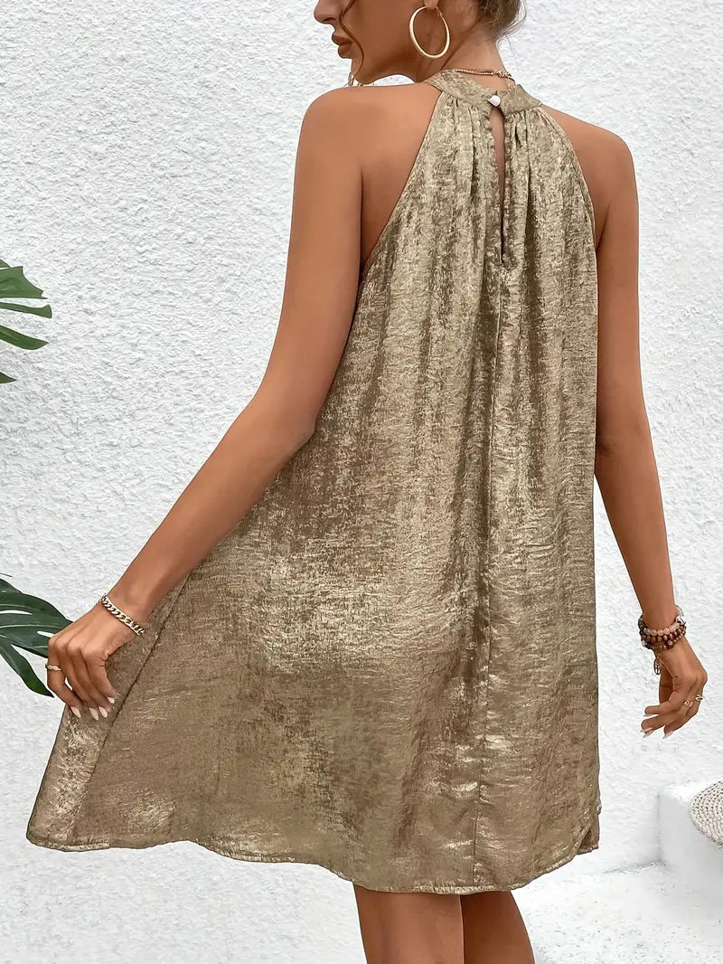 R&B | Elegantes Neckholderkleid In Gold