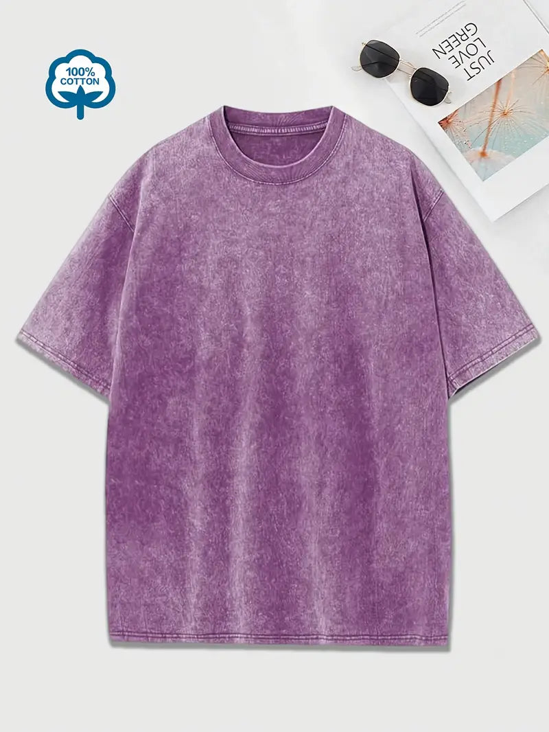 R&B | Baumwoll-T-Shirt mit Rundhalsausschnitt