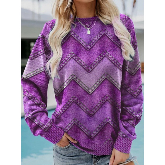 R&B | Lässiges Sweatshirt mit Zigzag-denimlook Weich und Trendy Perfekt für Den Alltag