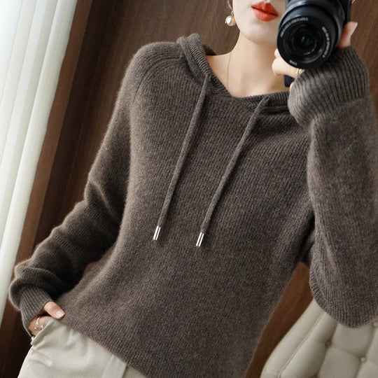 R&B | Strickpullover mit Kapuze Weicher Strick Lässige Passform