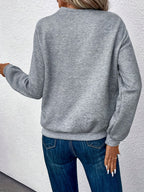 R&B | Leichtes Sweatshirt mit Knopfdetails Polyester Komfortabel und Stilvoll