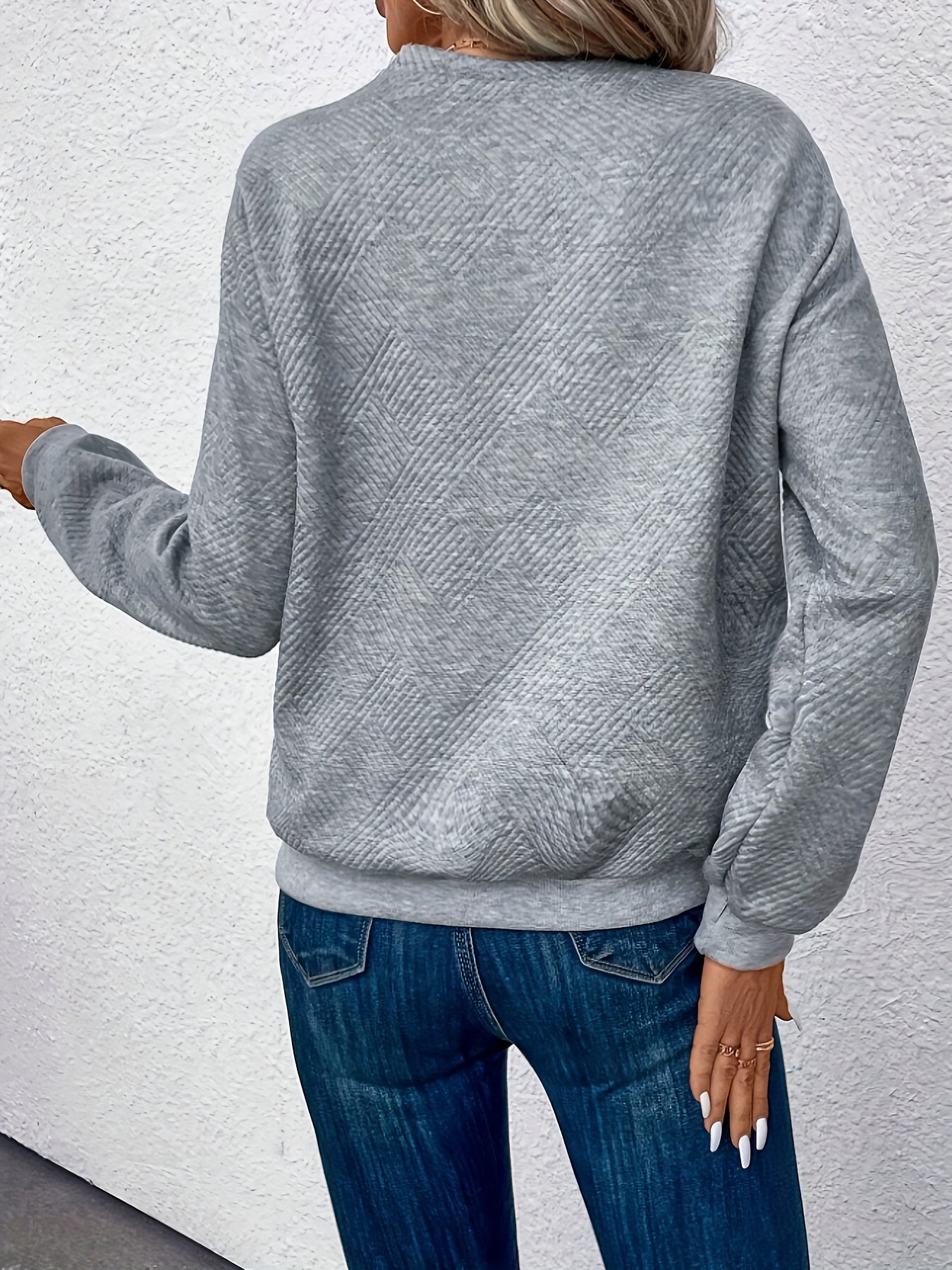 R&B | Leichtes Sweatshirt mit Knopfdetails Polyester Komfortabel und Stilvoll