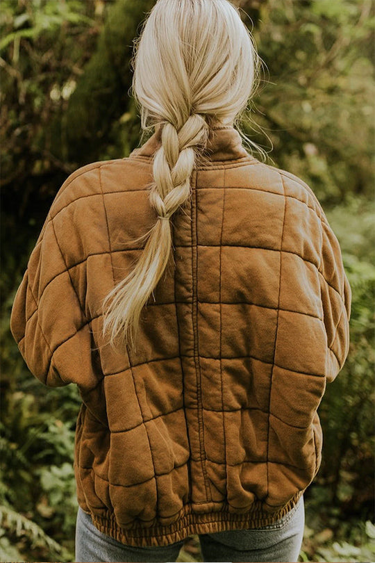 R&B | Aufgesetzte Tasche Steppjacke Crop