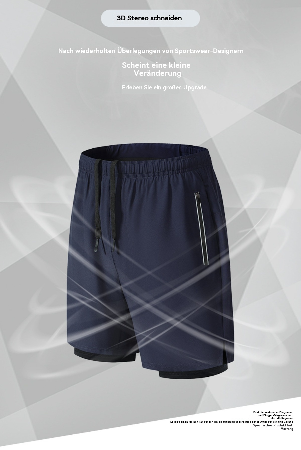 R&B | Große, doppelt gefütterte Sportshorts
