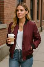 R&B | Bequeme Damen Bomberjacke mit Reißverschluss