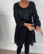 R&B | Elegante Laterne Ärmel Pailletten A-Linie
