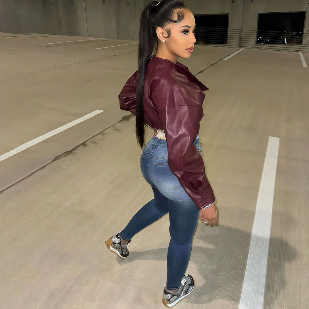R&B | Kunstleder Cropped Jack für Damen