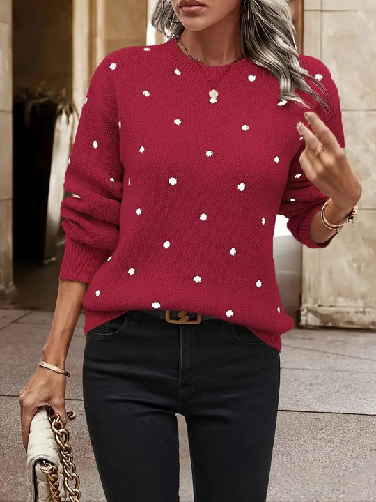 R&BMode – langärmliger poker-dot-pullover