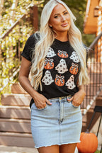 R&B | Halloween Grafik Rundhalsausschnitt Kurzarm T-Shirt