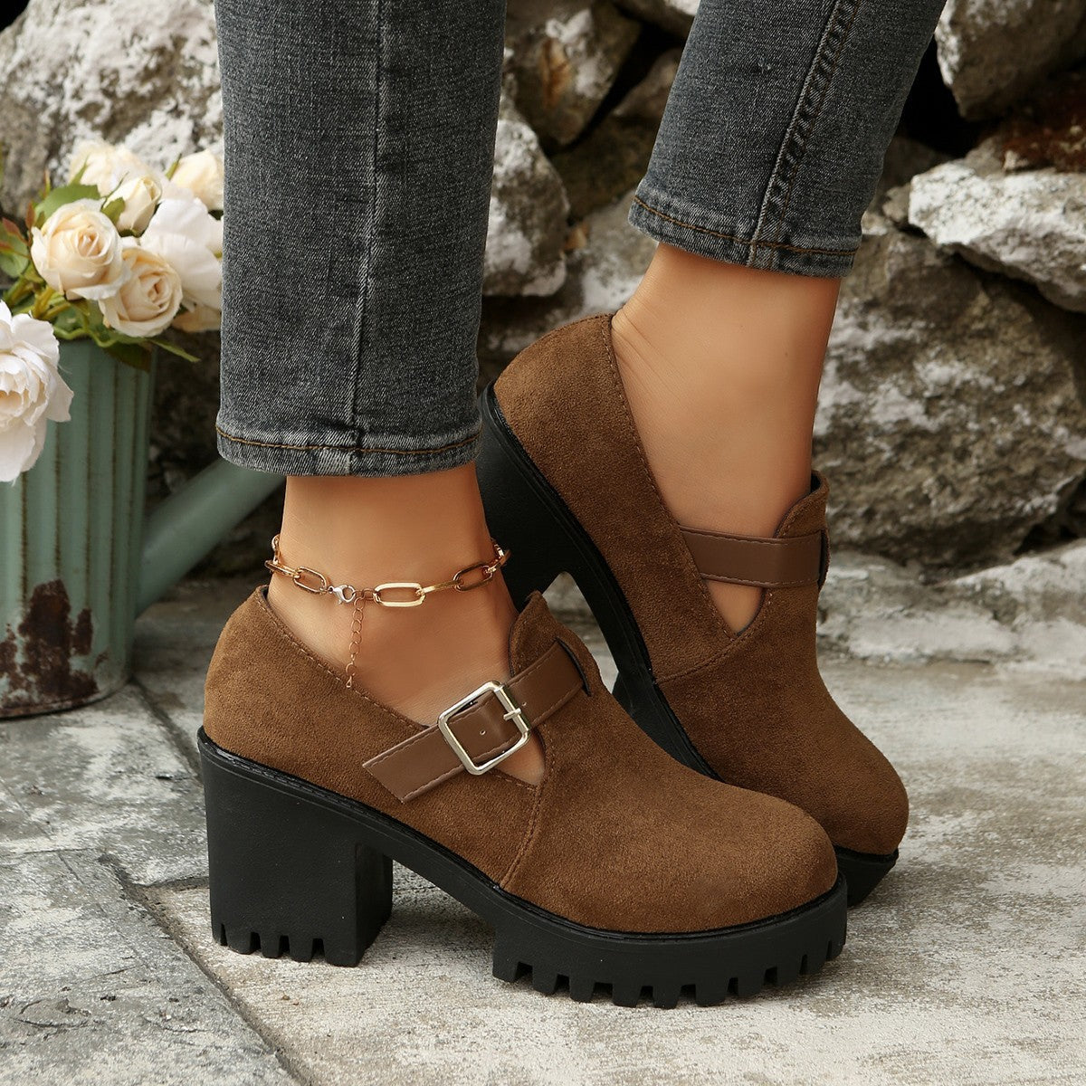 Modische Ankle Boots mit Blockabsatz R&B R&B