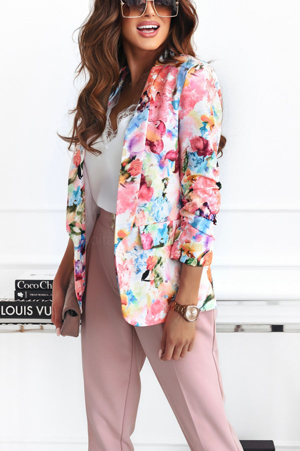 R&B | Freie und Echte Florale Revers Freizeitanzug Blazer
