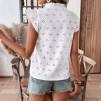 R&B | Damen Casual Augenstickerei Kurzarm