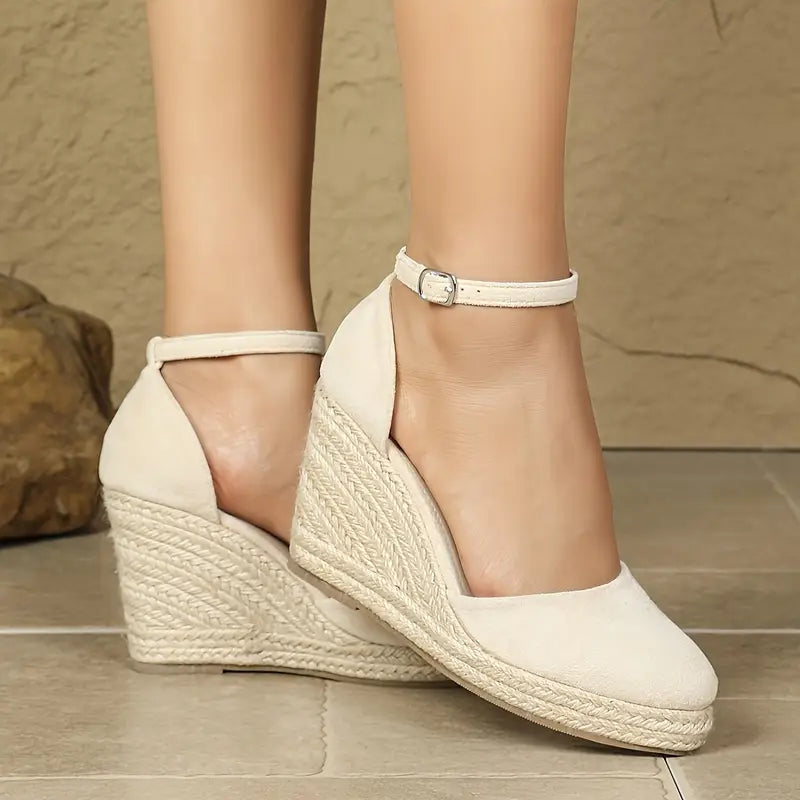 Elegante Damen-Keilsandalen mit Knöchelriemen R&B