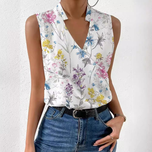 R&B | Bedrucktes Shirt mit V-Ausschnitt