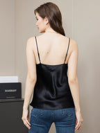 R&B | V-Ausschnitt Reine Seide Spaghettiträger Camisole Top
