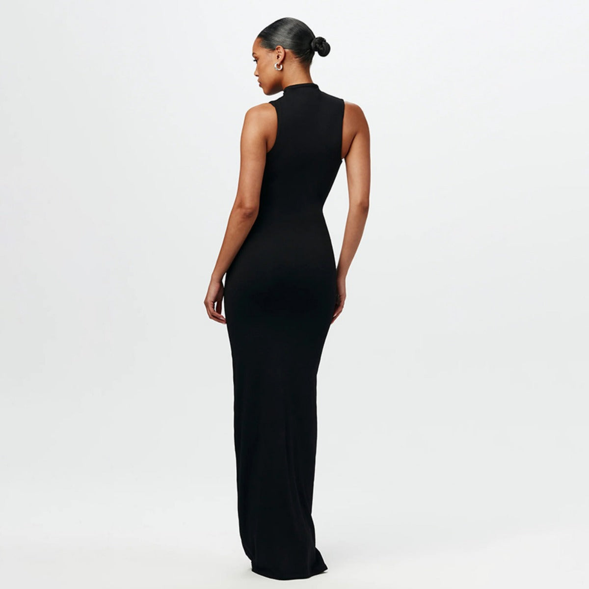 R&B | Einfarbig Rundhalsausschnitt ärmelloses Hüftwickelkleid