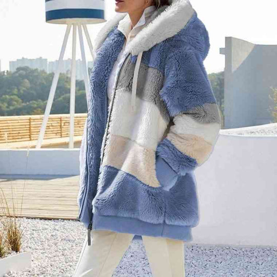 R&B | Color Block Zip-Up Kapuzenjacke