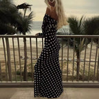 R&B | Ein-Wort-Schulterkleid aus Gaze mit Tupfen