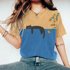R&B | Black Cat Painting Kunst Kreatives T-Shirt für Frauen