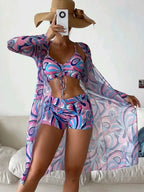 R&B | Bedrucktes dreiteiliges Bikini-Set