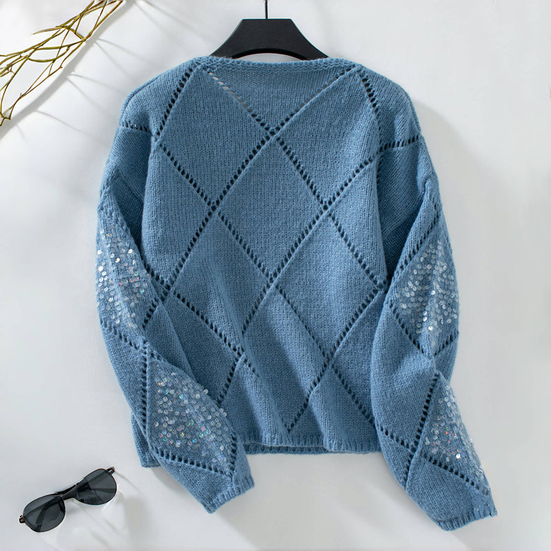R&B | Luftiger Hohlstrickpullover Für Übergangszeit