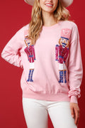 R&B | Weihnachtswächter Pailletten Rundhals Lässiger Lockere Sweatshirt