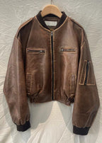 R&B | Leder Bomberjacke