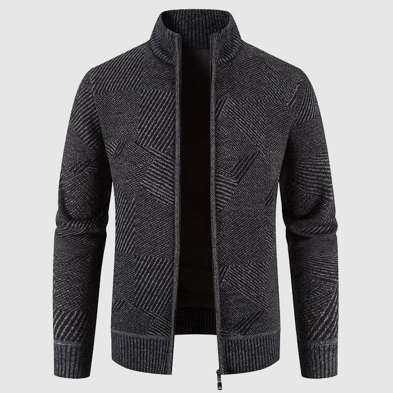 R&B | Herren geometrisches Strick-Cardigan-Jacke