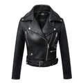 R&B | Damen Kunstleder Bikerjacke mit Gürtel