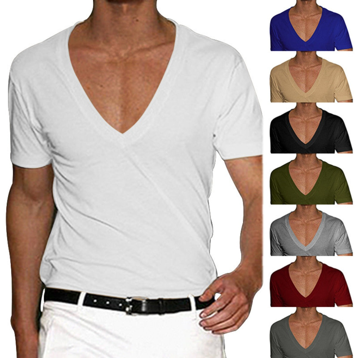 R&B | Slim Fit T-Shirt mit V-Ausschnitt