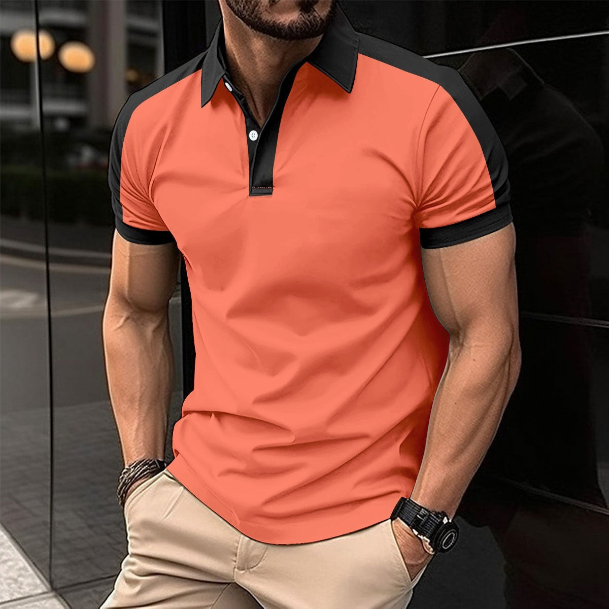 R&B | Großes Twill-Poloshirt