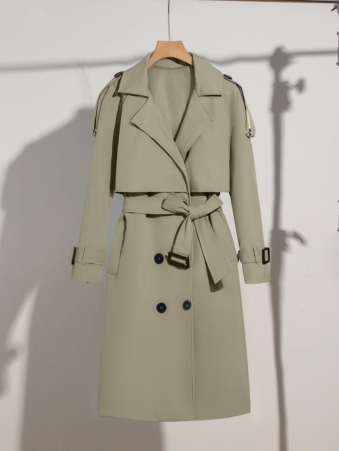 R&B | Mantel mit Gürtel-Design Casual Plus Size für Frauen Perfekt für lässige Tage
