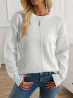 R&B | Strickpullover mit Nähdetail Lockere Passform Weich und Modern