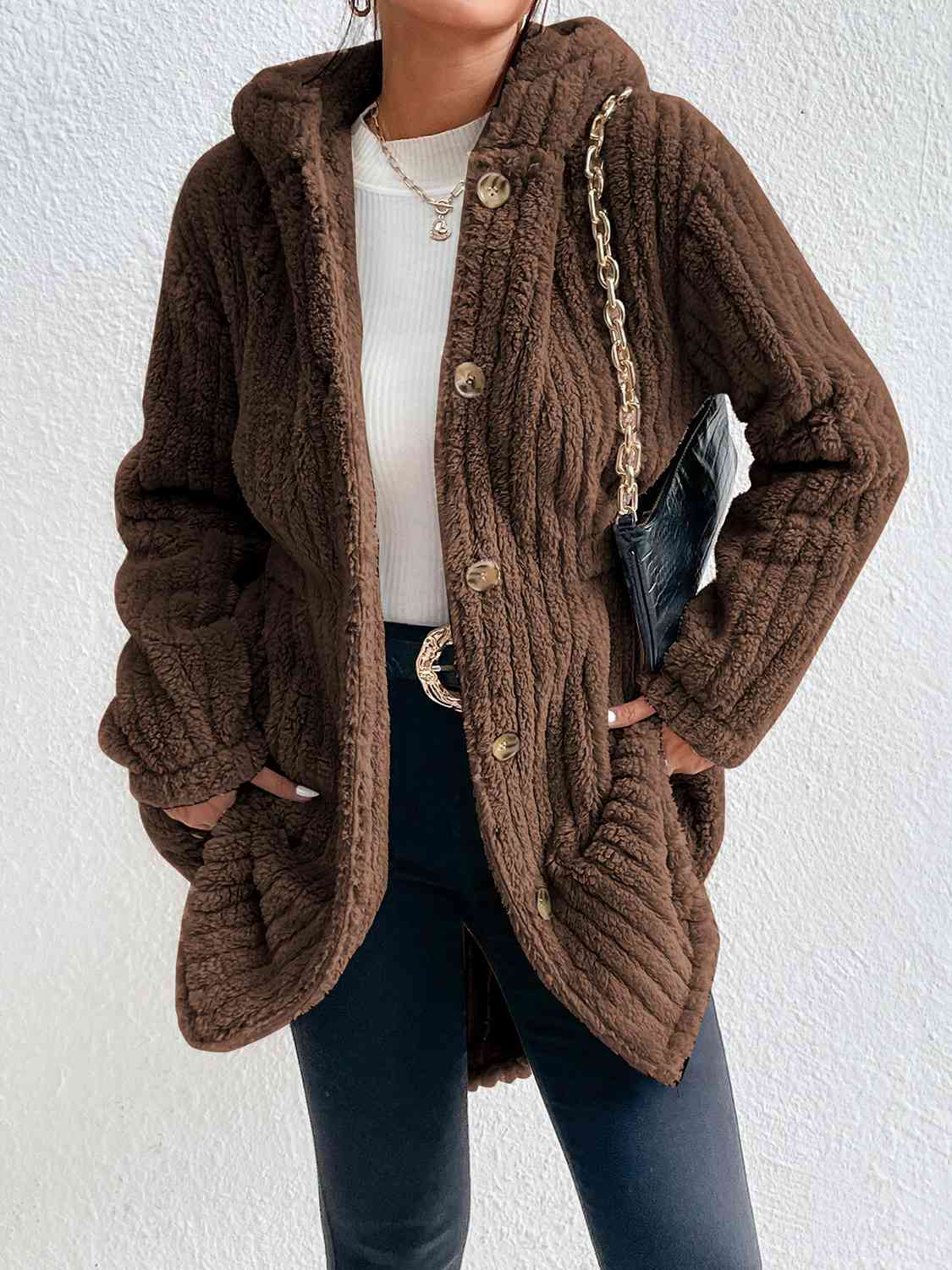 R&B | Button Down Kapuzenmantel