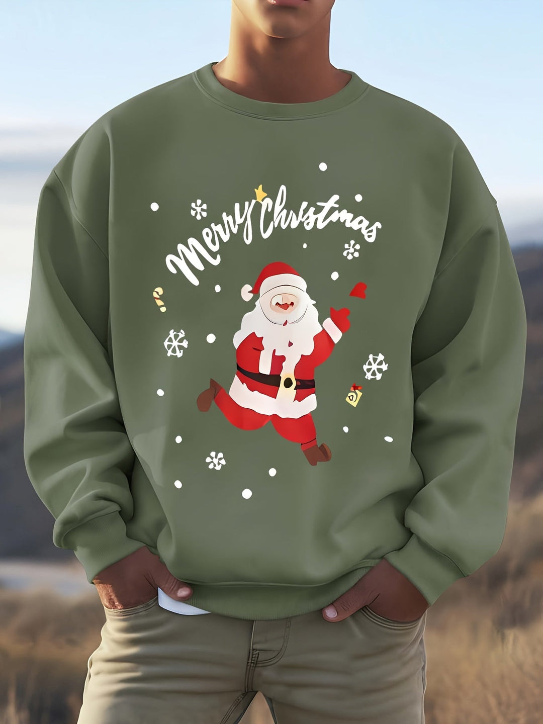 R&B | Sweatshirt mit Weihnachtsmotiv Baumwolle Frohe Weihnachten Design