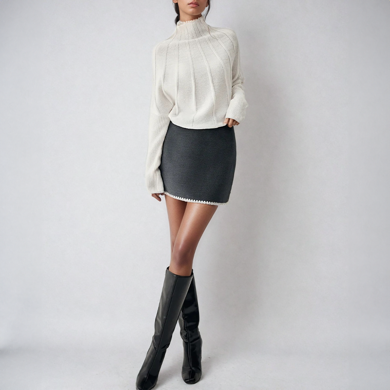 R&B | Stylische Strickrollkragenpullover für den Winter für Frauen