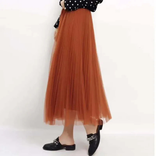 R&B | Damen Faltenrock Lang Maxi
