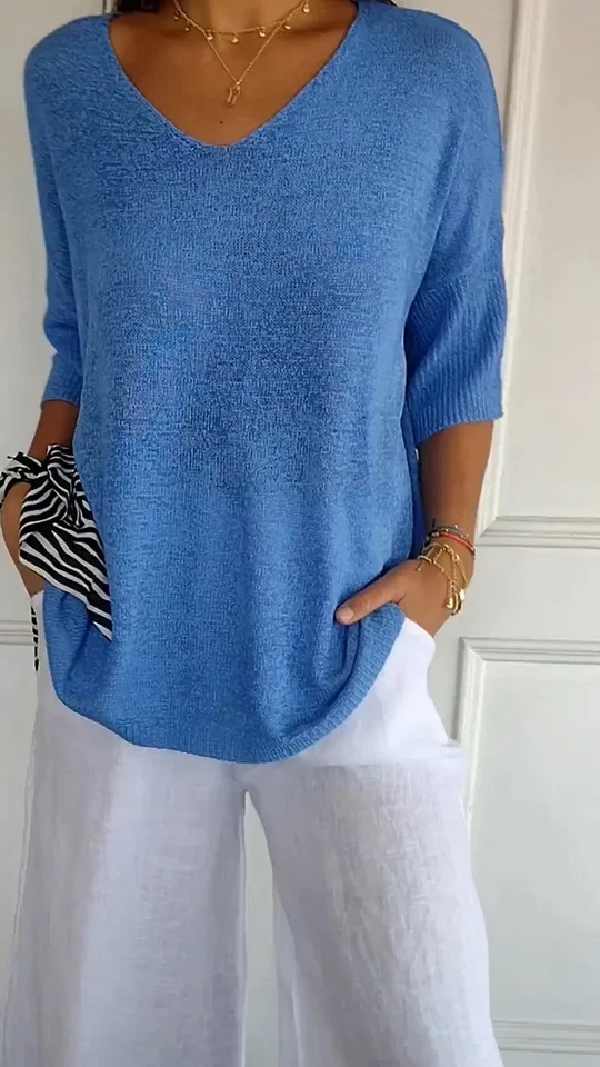 R&B | Damen Langarm Shirt Stricktop