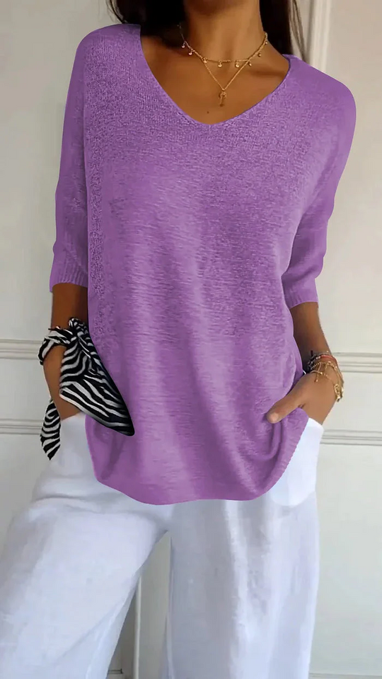 R&B | Damen Langarm Shirt Stricktop